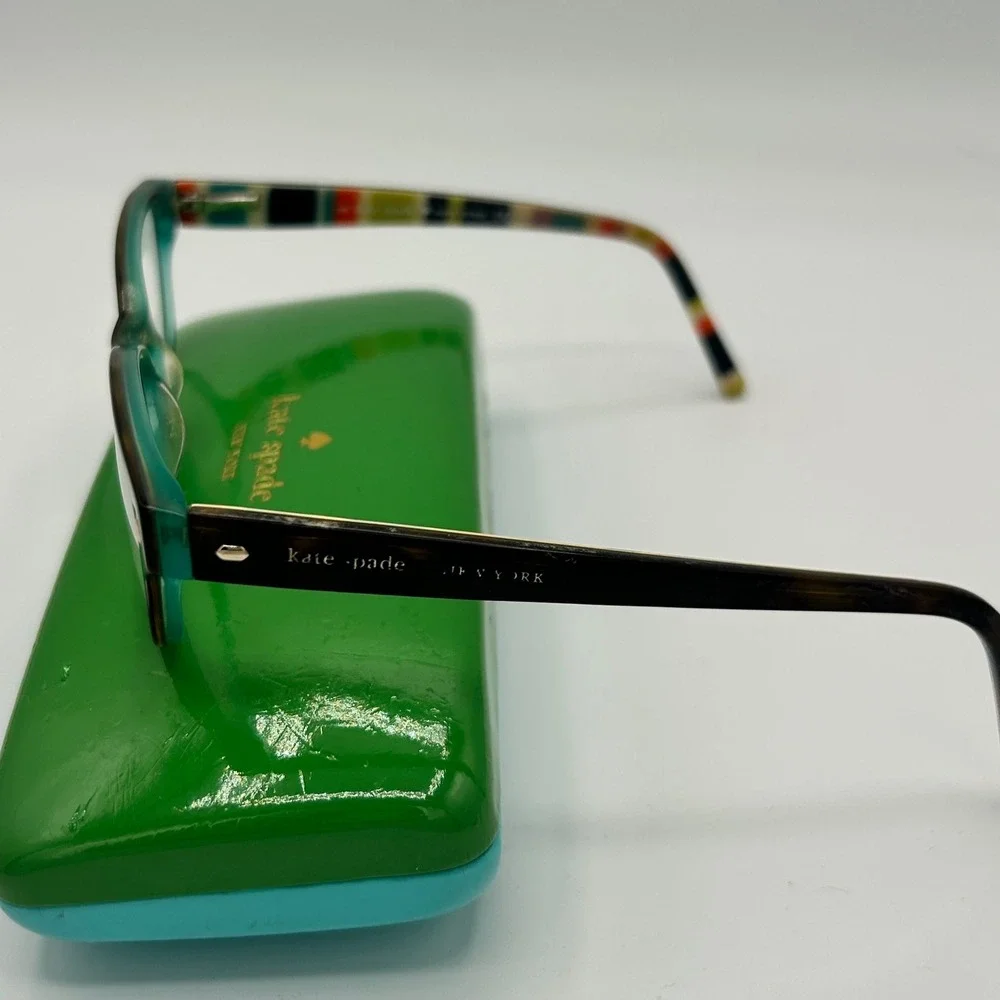Kate Spade Lucyann 0X77 Tortoise Multi Stripe Rectangular Eyeglasses Frames Case
